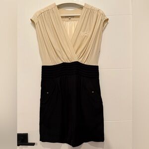 Sandro Silk Cream and Black Romper